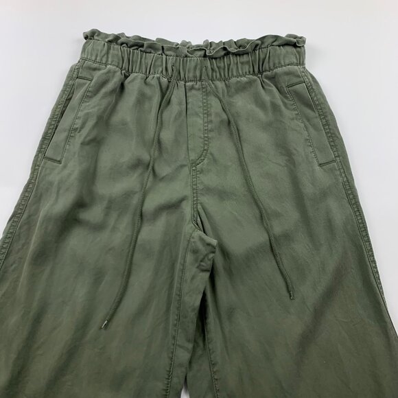 LOFT Olive Green Tencel High Rise Wide Leg Capri Pant S - Picture 2 of 7